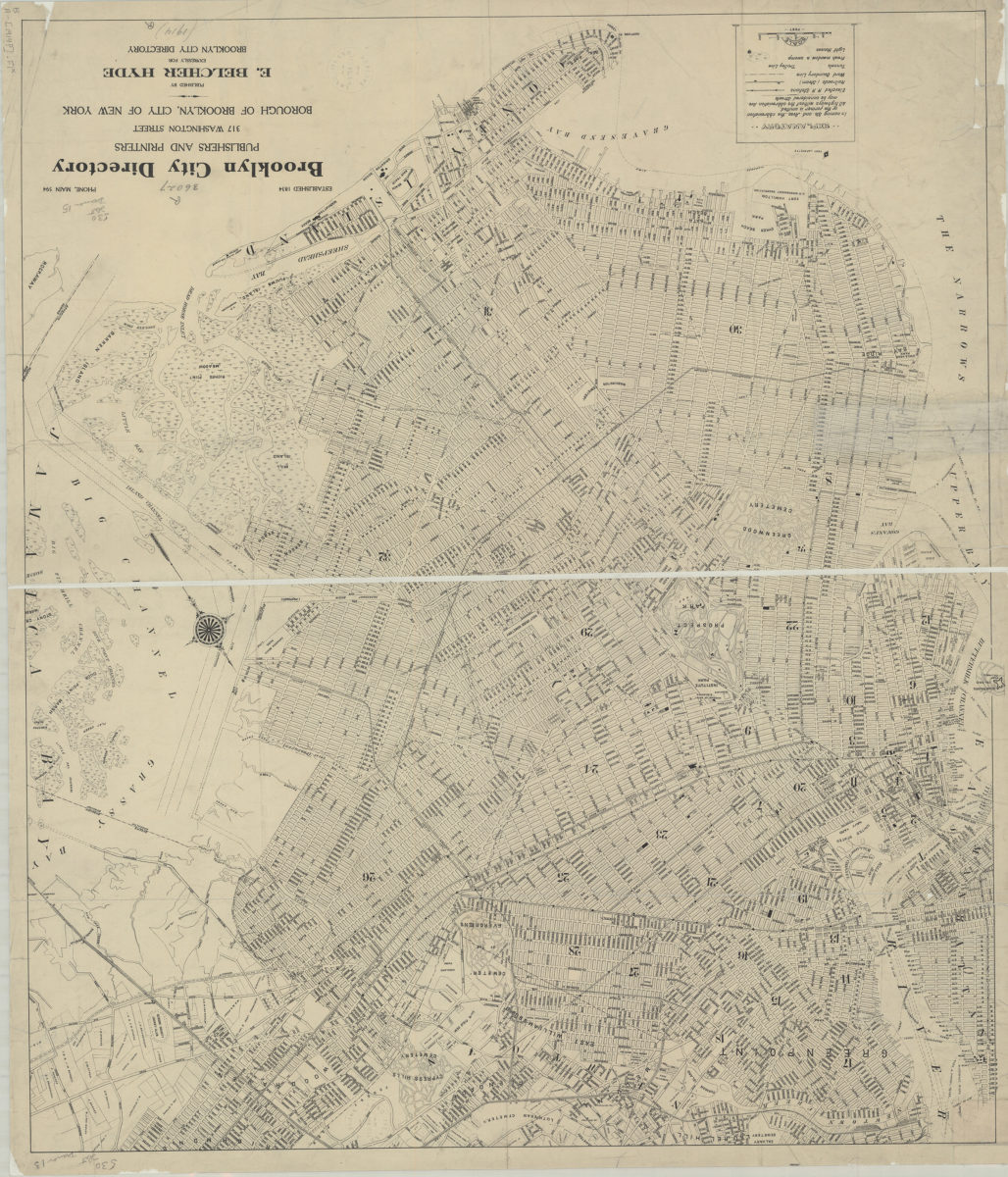 1804 NY MAP Brooklyn Conesus Rye Beach Cazenovia Binghamton Wampsville Ravenna 