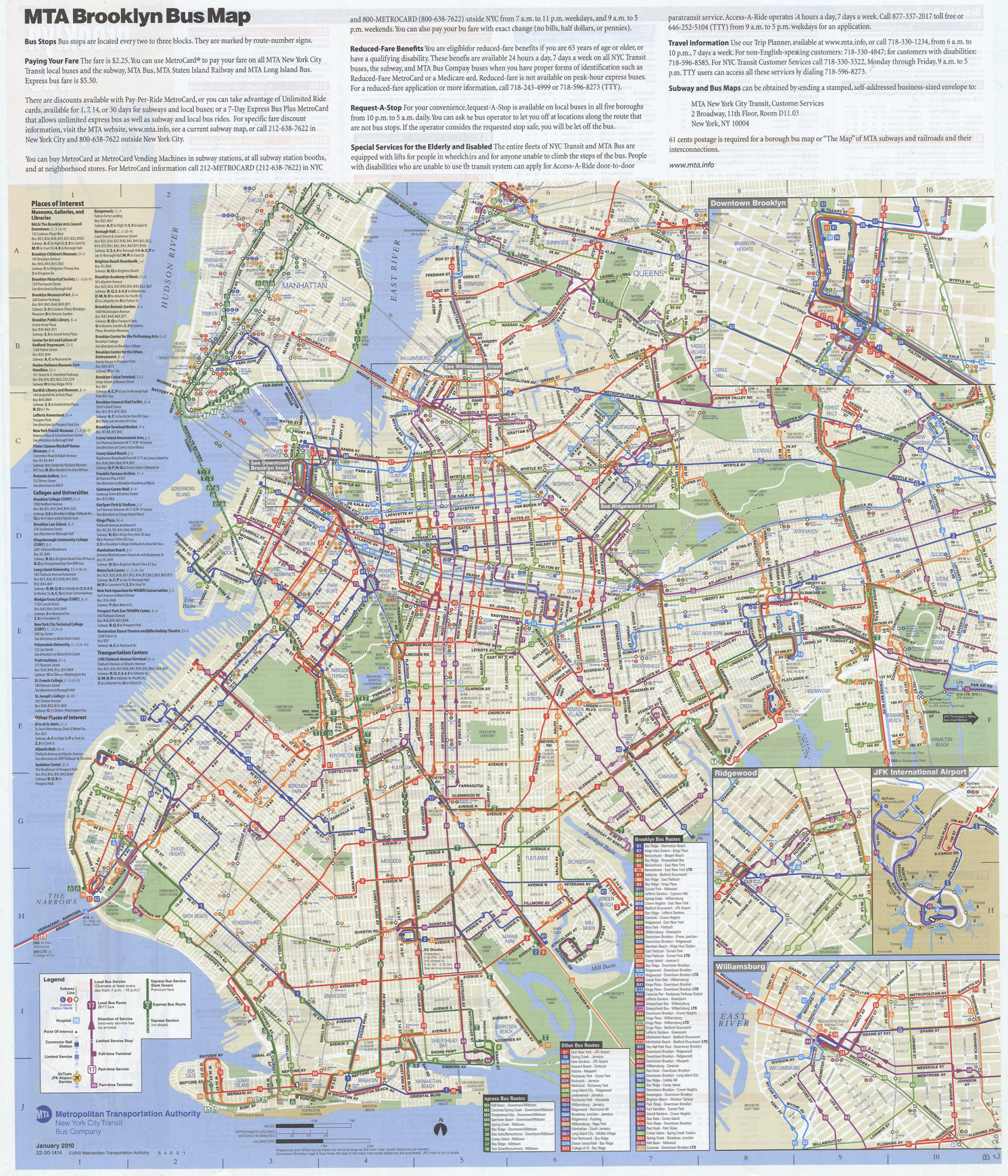 Brooklyn bus map: free, January 2010: MTA Metropolitan Transportation
