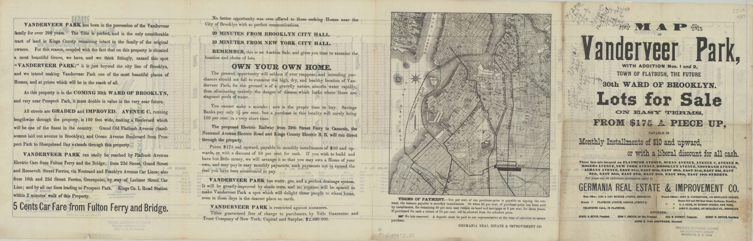 Map of Vanderveer Park belonging to Germania Real Estate and Impt