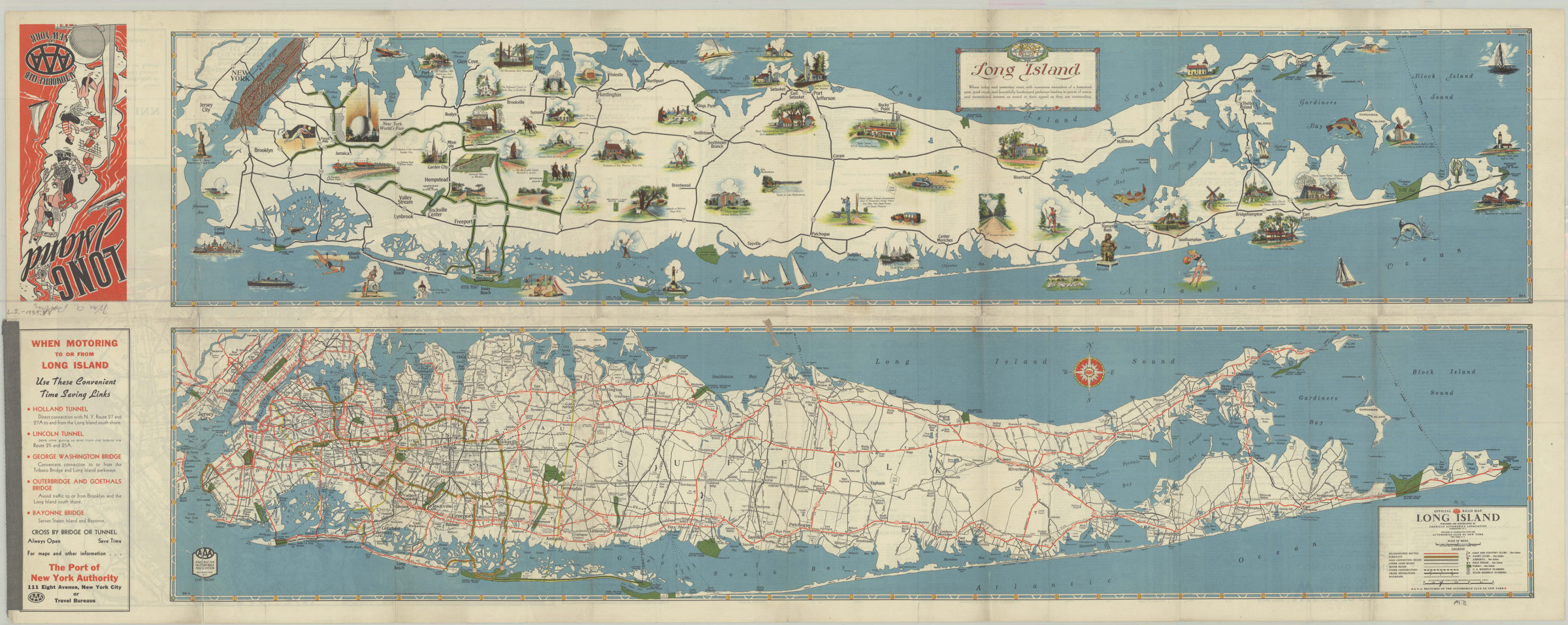 Long Island: AAA ; Automobile Club of New York - Map Collections | Map