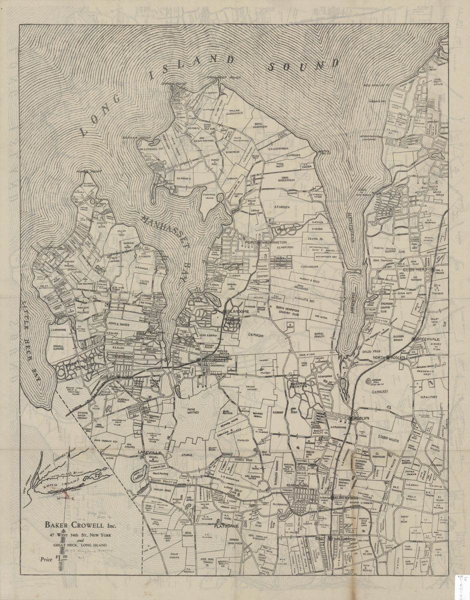 1914 ATLAS MAP OYSTER BAY MILL POND FLORANCE PARK NASSAU COUNTY LONG ISLAND NY 