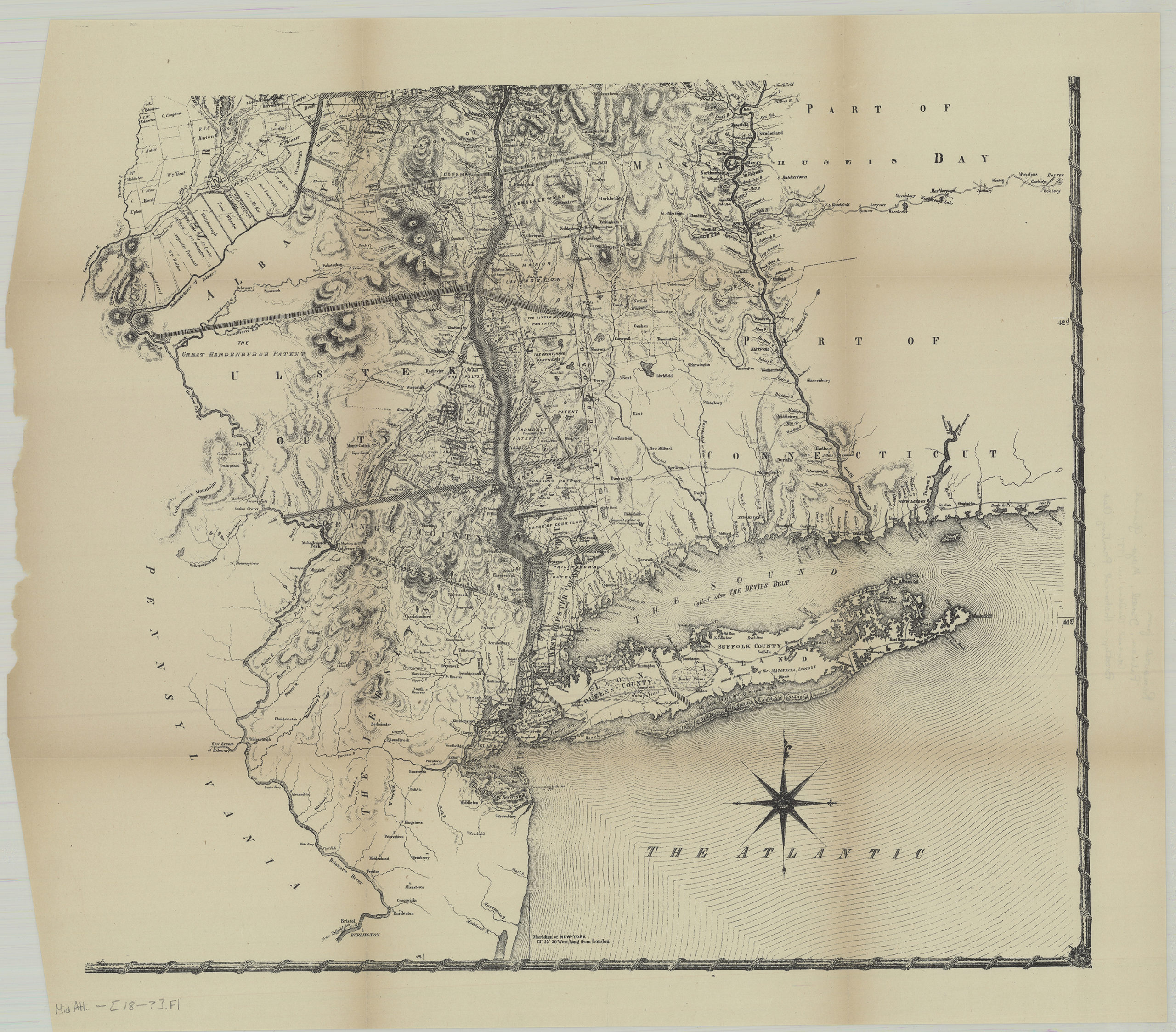 1804 NY MAP Hudson River Mohawk Neversink Middletown Lancaster Rotterdam Hewlett 