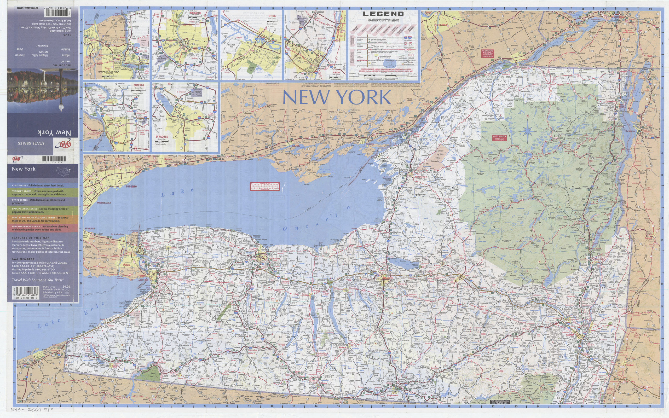 New York: including insets of Albany, Buffalo, Niagara Falls NY-ON