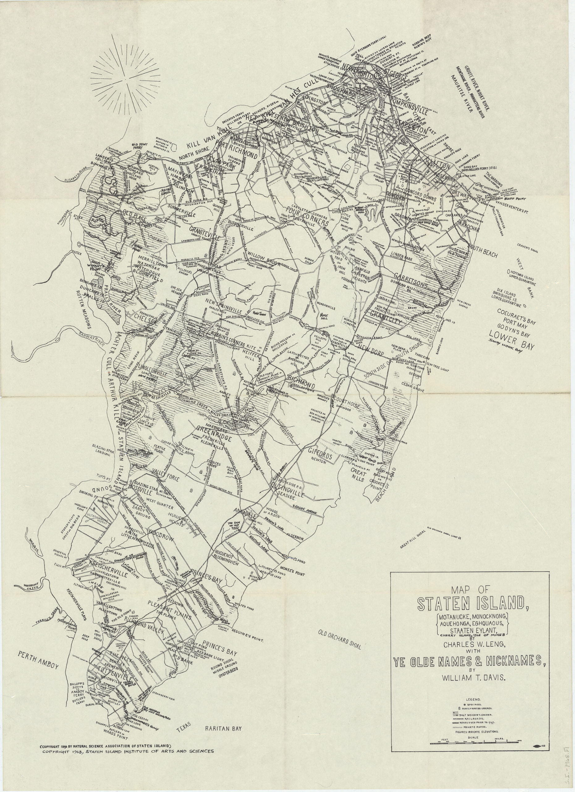 LORETTO RED BANK E 1898 STATEN ISLAND PRINCE BAY MT ROBINNSON COPY ATLAS MAP